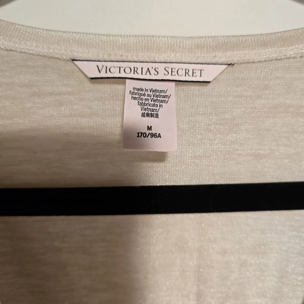 Victorias Secret Romper Medium Womens Beige Drawstring Shimmer Intimates Coverup
